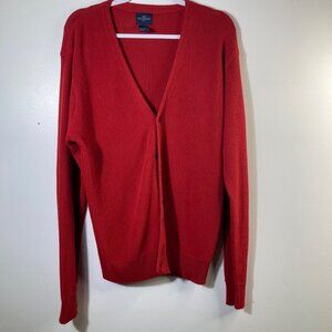 Mens Vintage Dockers Golf Button Cardigan Mr Rogers Red‎ M Acrylic